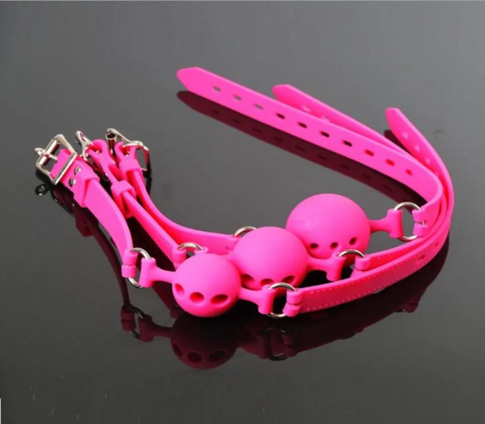 Pleine Silicone bouche ouverte Gag Fixation orale bouches en peluche Bondage contraintes jeux pour adultes pour les Couples flirtant Sex Toys5462388