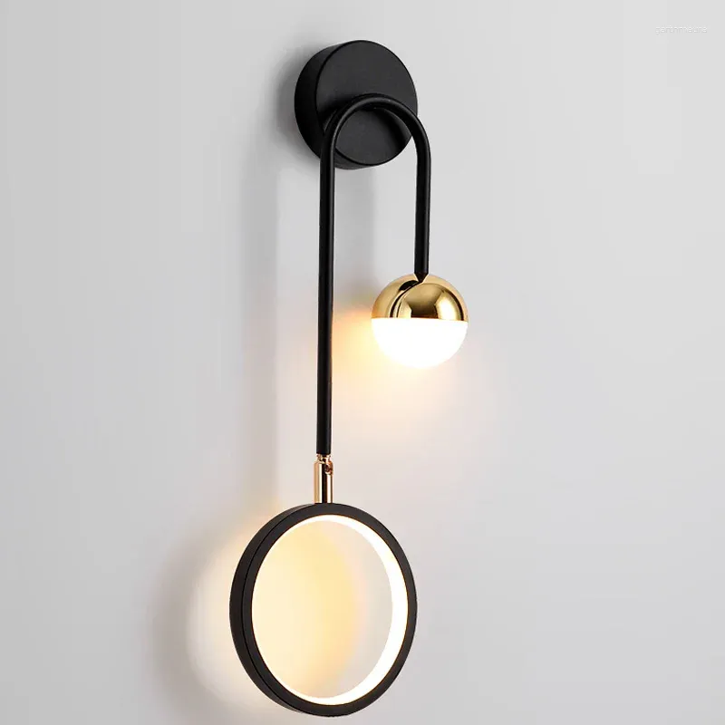 Lâmpadas de parede Nordic LED luzes quarto cabeceira sala de estudo lâmpada de leitura preto ouro ajustável casa iluminação interior decoração luminárias