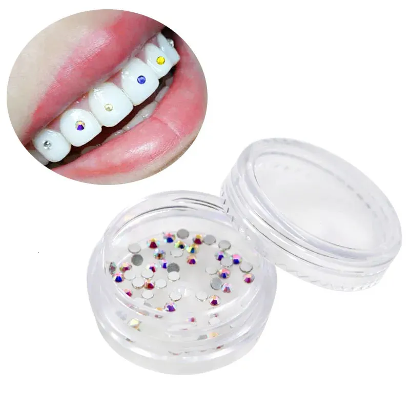 1 box Diamant Bohrer Dental Material Zähne Bleaching Studs Prothese Acryl Zähne Kristall Ornament Mundhygiene Zahn Dekoration 240229