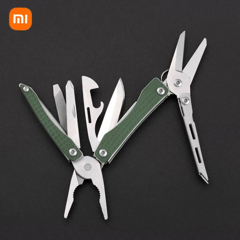 Controle Xiaomi Nextool Vermelho / Verde Mini Flagship 10 EM 1 Multi Funcional Dobrável EDC Ferramenta Manual Chave de Fenda Alicate Abridor de Garrafa Ao Ar Livre