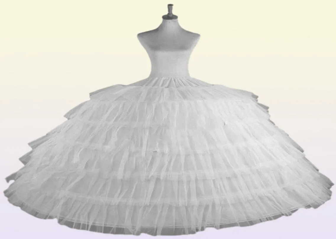 Blanc nouveau 6 cerceaux jupons pour robe de mariée grande taille y robes de Quinceanera fournitures sous-jupe Crinoline jupon cerceau jupe 2143286