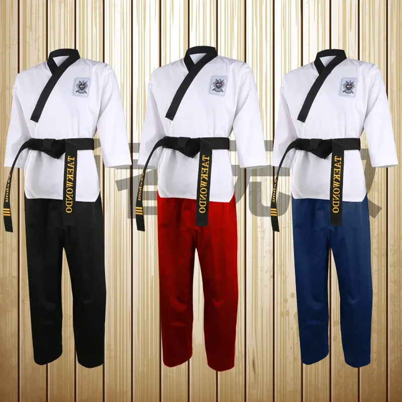 Products World Training Taekwondo Poomsae Dan Practice doboks Junior Male&Female Senior Unisex Master Dan Taekwondo uniforms Clothes Suit