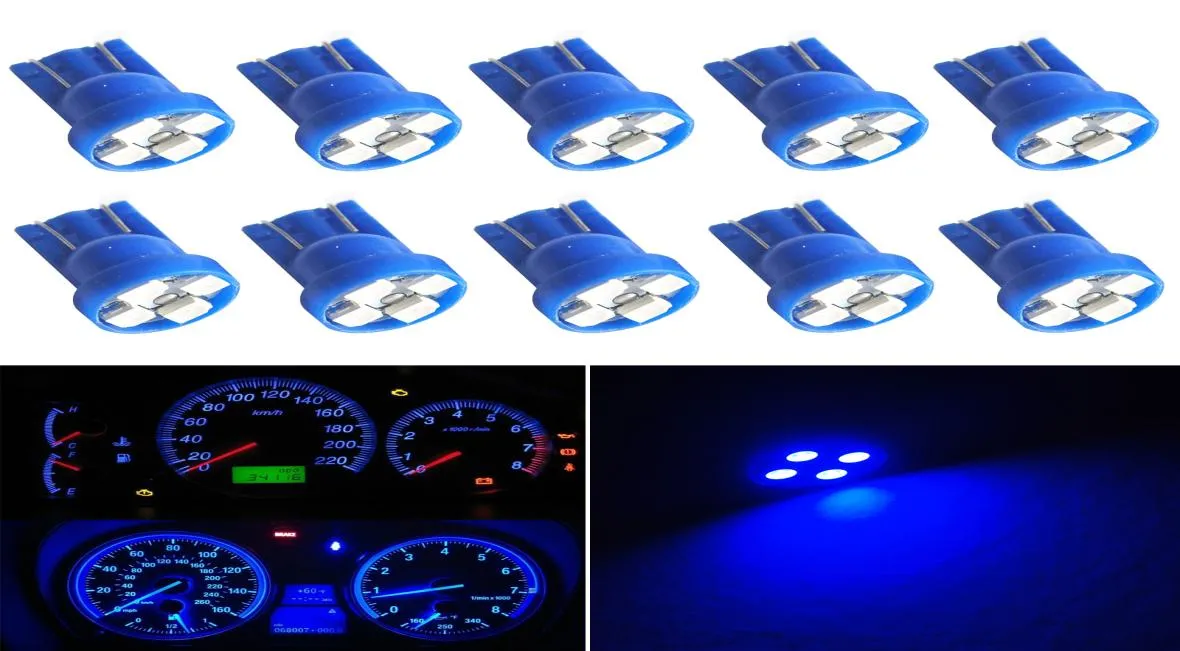 100pcs samochód T10 żarówki 168 Blue Gauge Instrument Cluster Dash 4smd Car LED Light Carstyling7174258