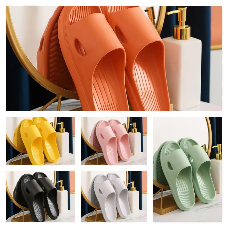 Bath Men's Women 2021Summer Indoor Slippers Thick Platform Non-Slip Home Flip Flops Letter Print Beach Sandals Ladies Shoes