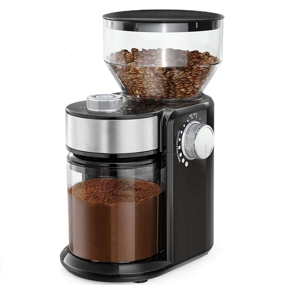 Ferramentas 220V Espresso Elétrico Burr Coffee Grinder Casa Cozinha Ajustável Máquina de Moagem de Grão de Café para Gotejamento e Percolador Café