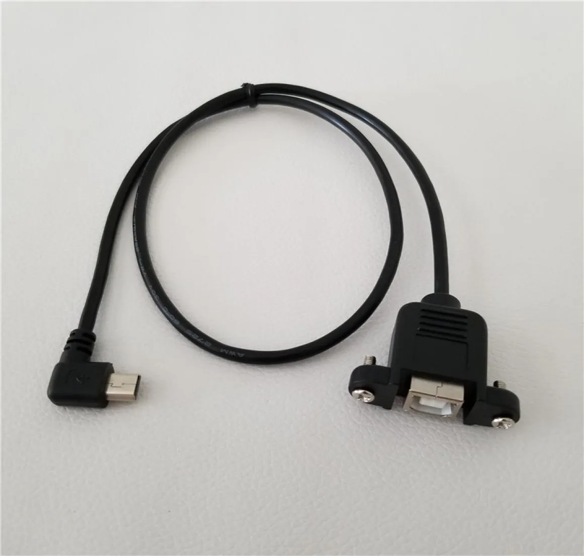 90 Degree Right Angle Mini USB B Male to USB B Female Data Cable Panel Mount with Screws For Printer8673970