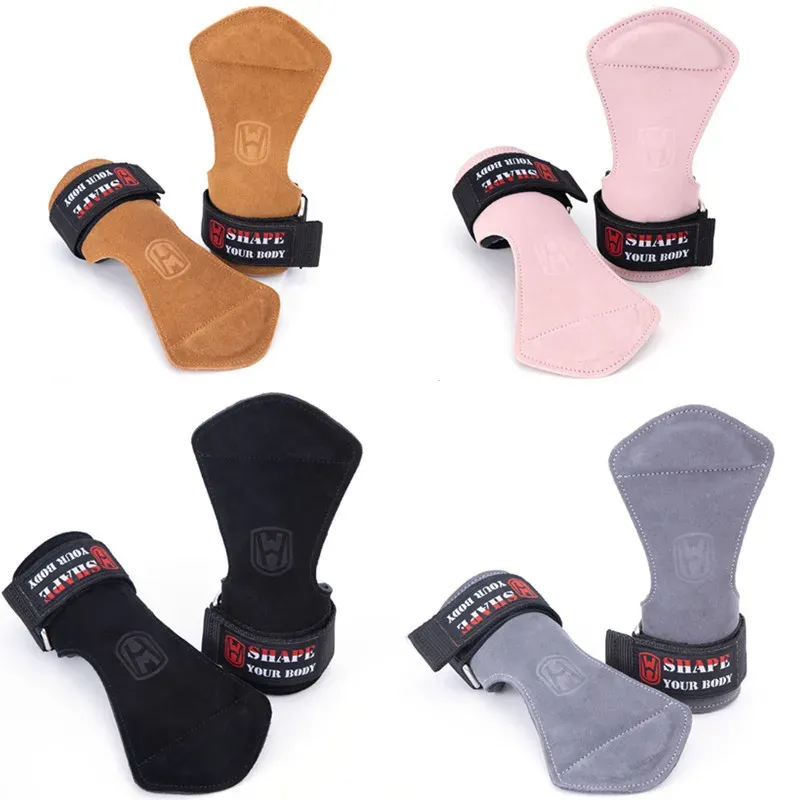 Sollevamento Professional Fitness Cowhide Palm Palm Protector Allenamento resistenza alla forza non slip Pulli guanti CrossFit CrossFit Hand Protector Strap