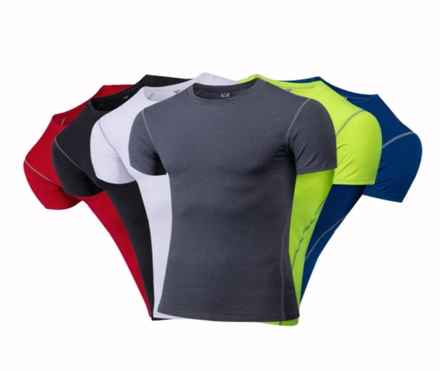 2021 Mens Gyms Clothing Compression Base Layers Under Tops Tshirt Running Crop Top Skins Gear Wear Sports Fitness3423633