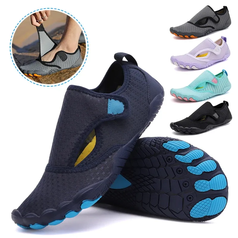 أحذية Men Men Beach Water Shoes Women Sweging Aqua Shoes Quickdry Fitness Yoga Barefoot River Sea Diving Surfing Wading Sports Shoiders