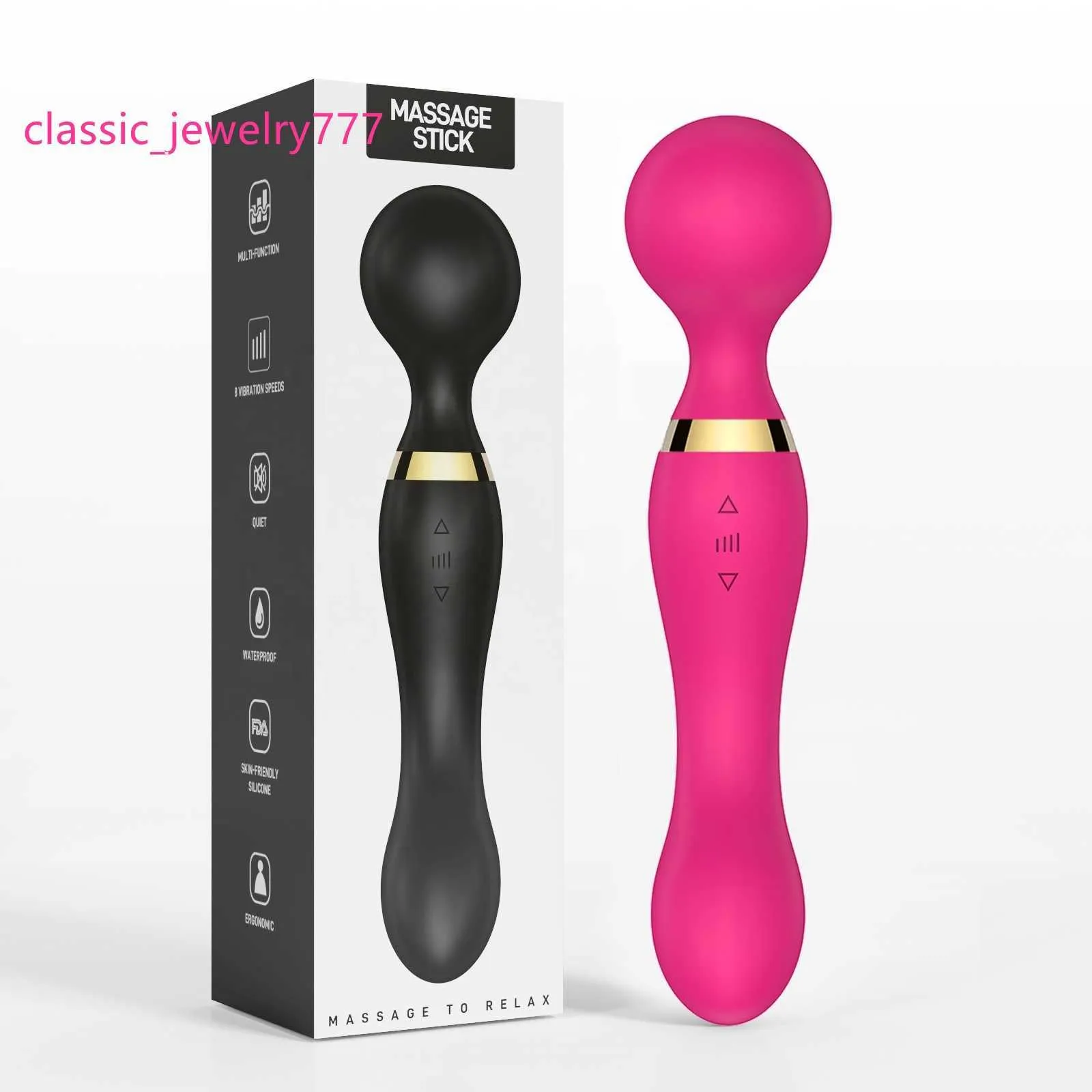 Nouveau gros femelle 20 fréquence g-spot clitoris masturbation bâton de massage double baguette vibrateur jouets sexuels pour les femmes