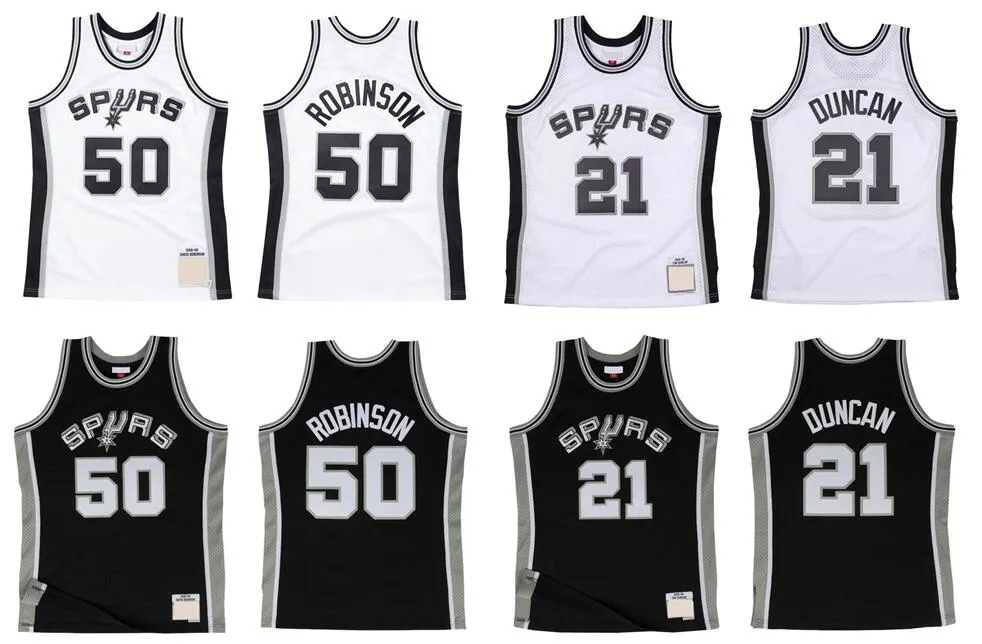 Maillot de basket David Robinson San Antonio''spurs''retro noir Mesh Hardwoods Classics maillot rétro S-XXL maillot de ville sport