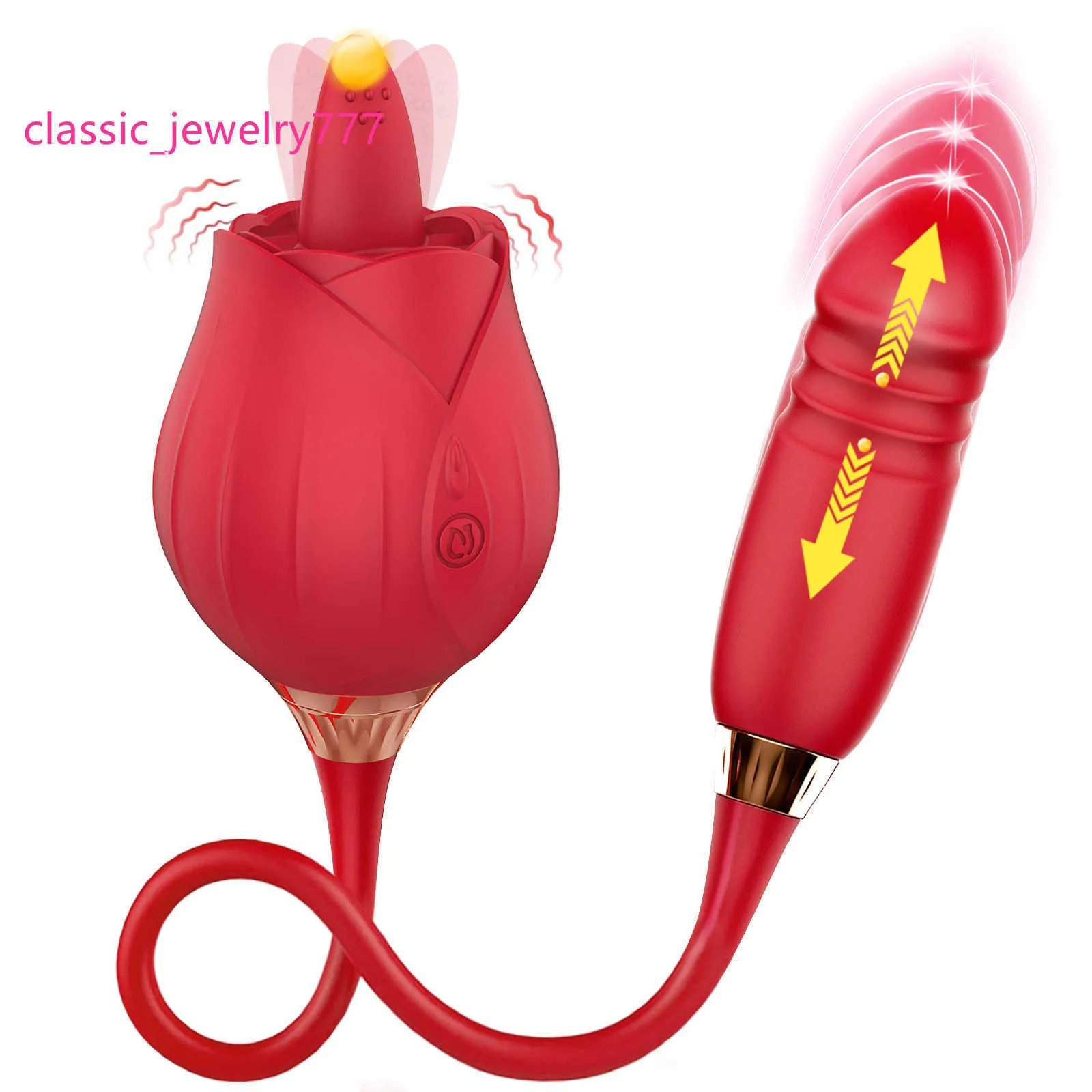 Rose vibrateur rétractable entièrement automatique hors de contrôle succion masturbation féminine bâton de massage produits de sexe pour adultes