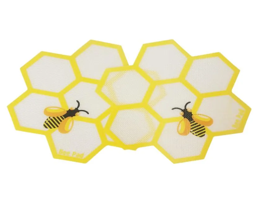 Tapis de silicone Le plus récent Dab Bee Pad entier FDA de qualité alimentaire réutilisable antiadhésif concentré Bho cire Slick huile résistant à la chaleur Fibr1521134