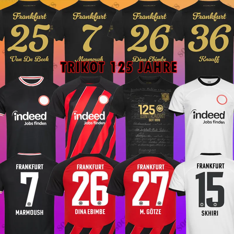 TRIKOT 125 JAHRE 2023 2024 125 JAHRE Eintracht Frankfurt Futebol Jerseys 23 24 MARMOUSH M.GOTZE