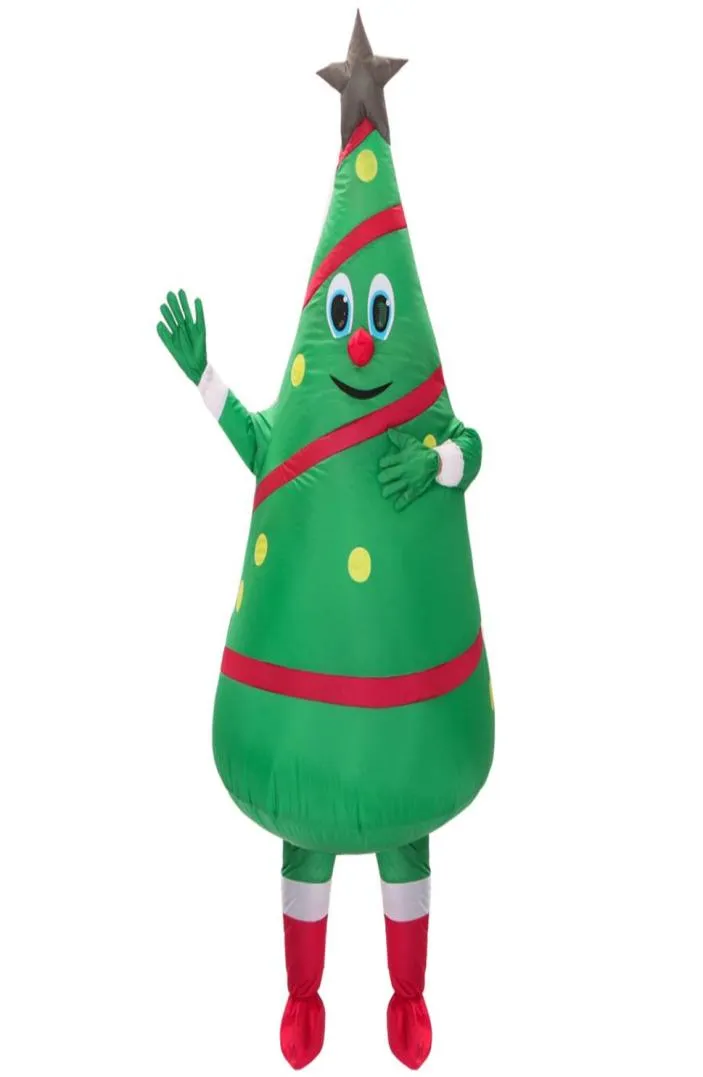 Traje inflável adulto novo design traje de mascote de árvore de Natal verde 2933884