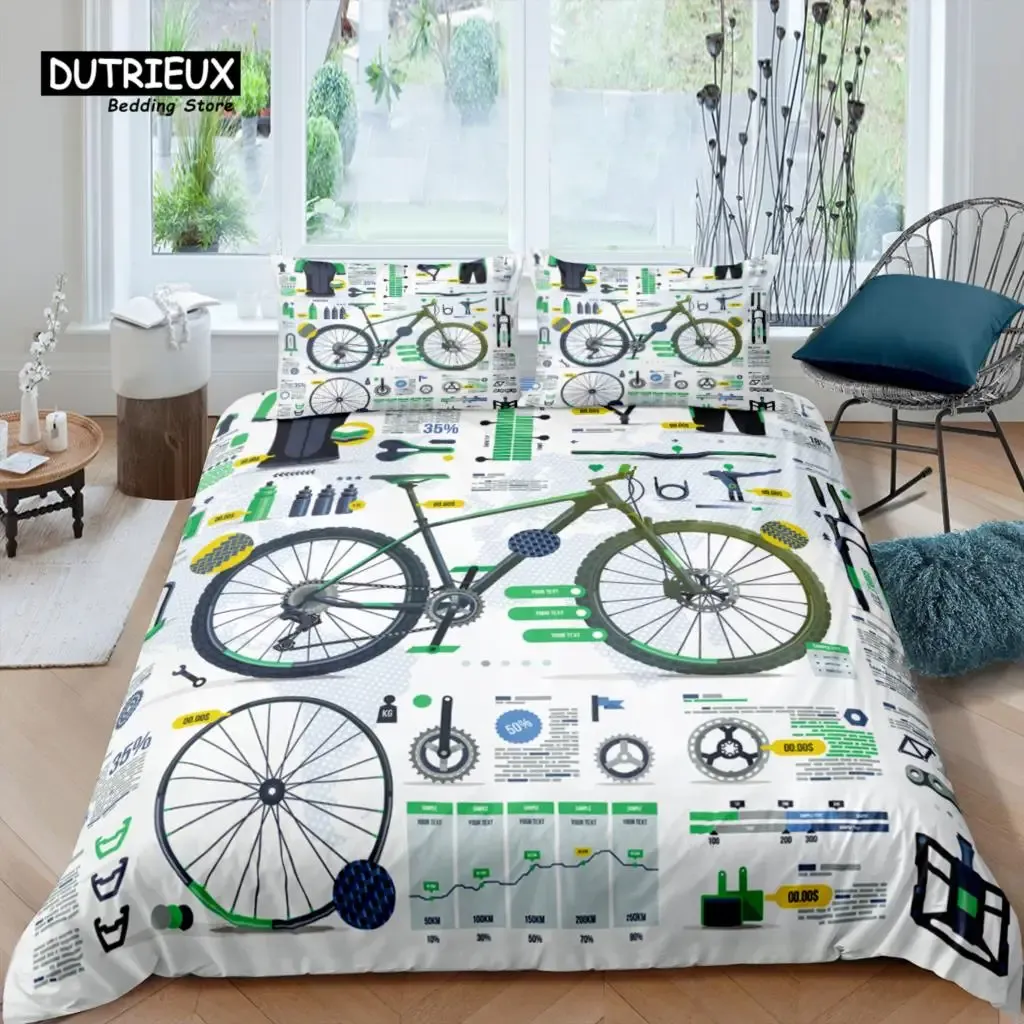 Set Home Living Luxury 3D Bike Racing Bettwäsche Set Bike Ausrüstung Bettdecke Kissenbezug Königin und König EU/US/AU/UK Größe Tröster Bettzeug bloße Vorhänge