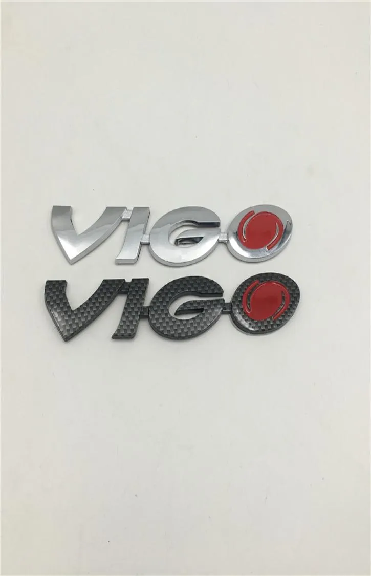 Style de voiture pour Hilux Vigo emblème de hayon coffre arrière Logo Badge plaque signalétique noir carbone/Silver6187558