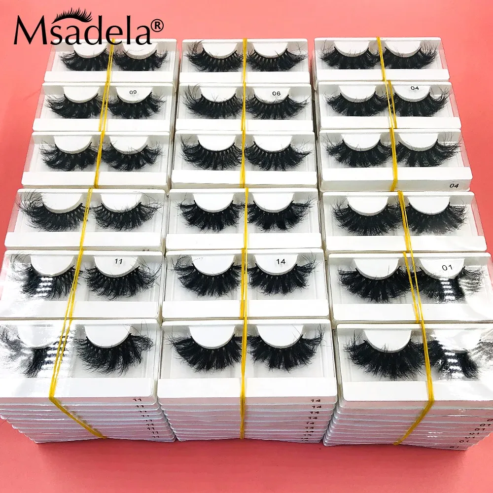 Cils en gros 2225MM vison cils désordonné 5D 8D vison cils fournitures de maquillage en vrac vaporeux moelleux faux cils boîte paquet vendeur