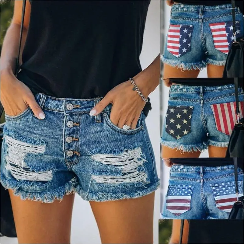 Womens Shorts Denim Women Hole Frayed Summer Girls College All-match Solid Younger Ins Prevalent High Waist Casual Drop Deli Dhn68
