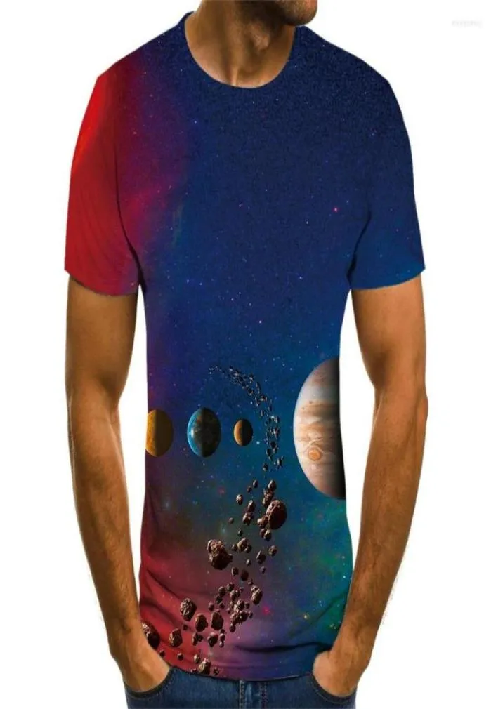 Men039s T Shirts Galaxy Planet Graphic TShirt Streetwear For Men Clothing Camisetas Tops Tee Ropa Hombre Camisa Masculina Vera7630608