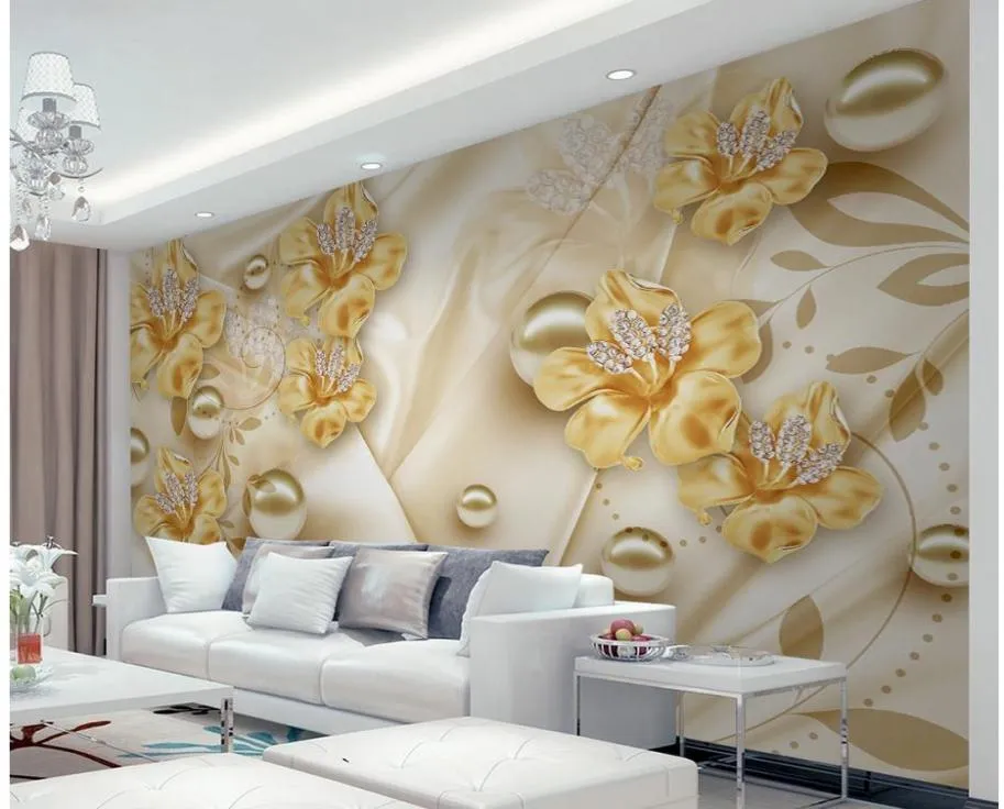 宝石の花3D美学テレビ背景壁壁画3D壁紙3D壁紙