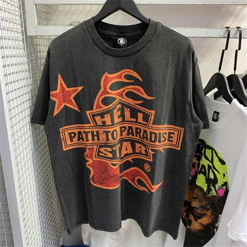 Hellstar 셔츠 남성 티셔츠 짧은 슬리브 티 남자 여자 고품질 스트리트 힙 힙합 패션 티셔츠 지옥 스타 hellstar 짧은 33