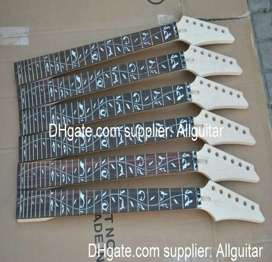 6pcs جيتار أعناق مع غلاف بيضاء كرمة inlays Rosewood Fretboard Guitar Neck3737554