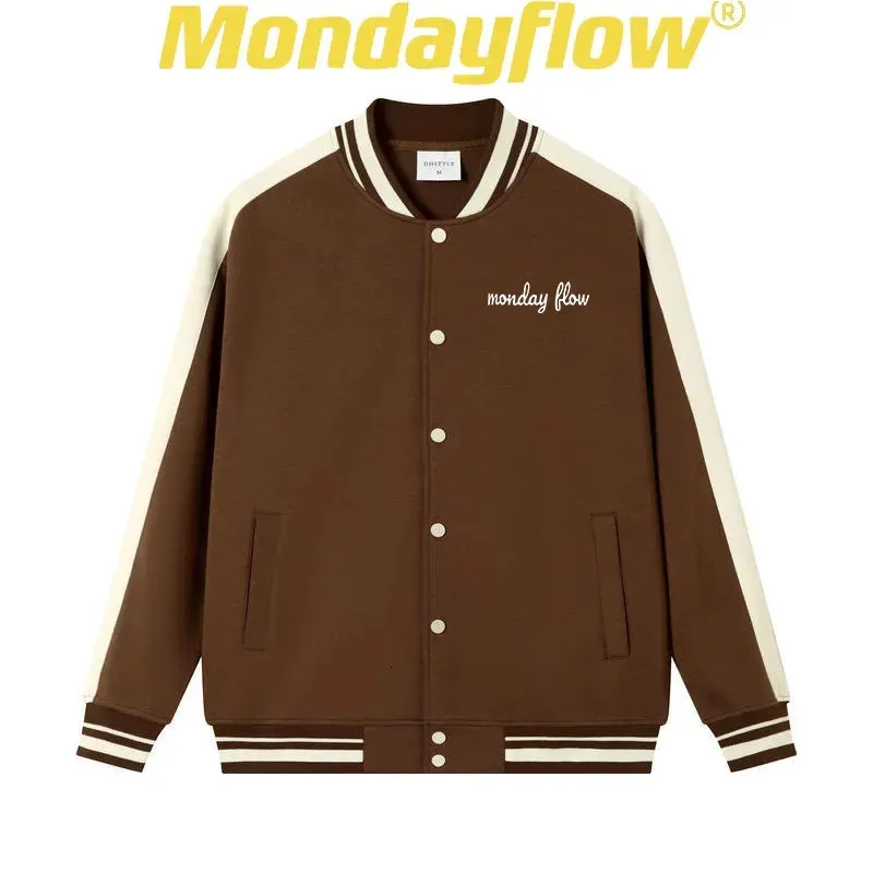 Monday Flow Spring Winter Golf Mens Jacket Button Collar Baseball Clothes Casual Sports Top 240228