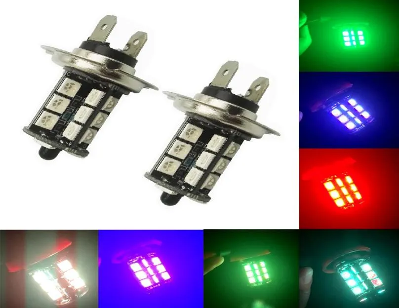 2 pezzi RGB H11 H8 1156 7440 H7 9006HB4 9005HB3 H4 27SMD 5050 LED Lampadine Luci auto led lampadina fendinebbia6189022