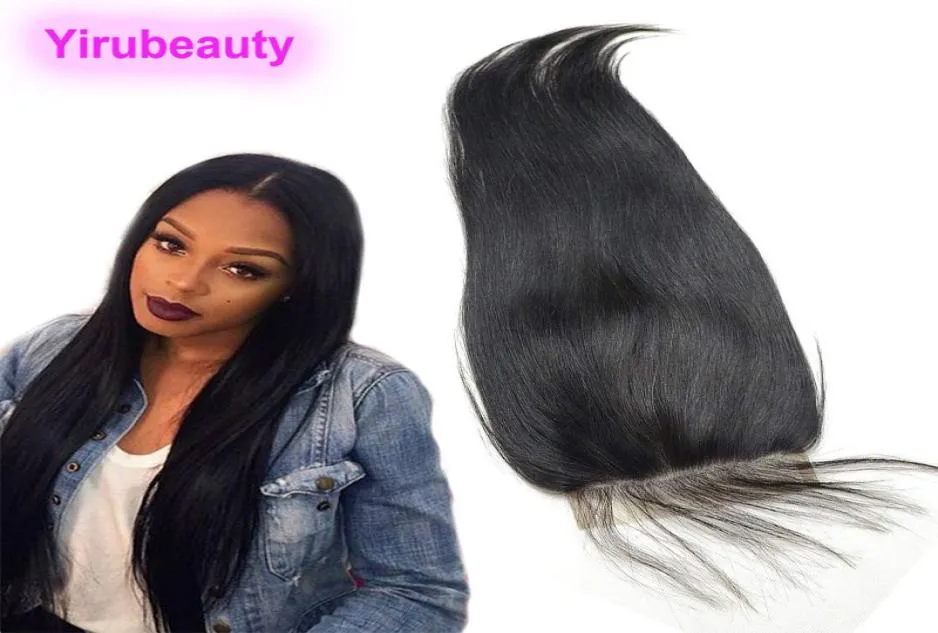 Brazilian Virgin Hair 5X5 Lace Closure With Baby Hair Straight 1026inch Natural Color Human Hair Middle Part Top Closures4955118