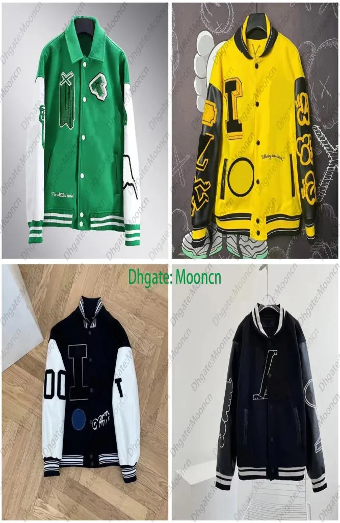 Moda varsity hayvan mektubu havlu nakış ceketleri tığ işi çiçek beyzbol ceketi cadde çiftleri kadınlar erkekler ceket hfxhjk109385247