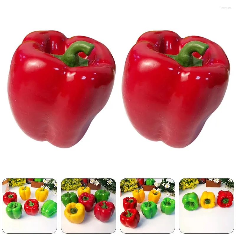 装飾花2 PCS人工ピーマンペッパーおもちゃ偽の果物モデル偽野菜模倣装飾