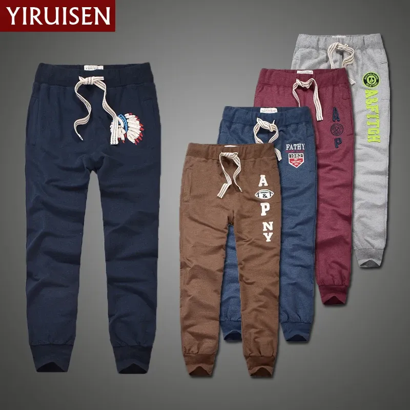 Pantaloni della tuta all'ingrosso YiRuiSen marca 100% cotone pantaloni sportivi leggeri per uomo patchwork casual pantaloni lunghi della tuta uomo abbigliamento autunnale