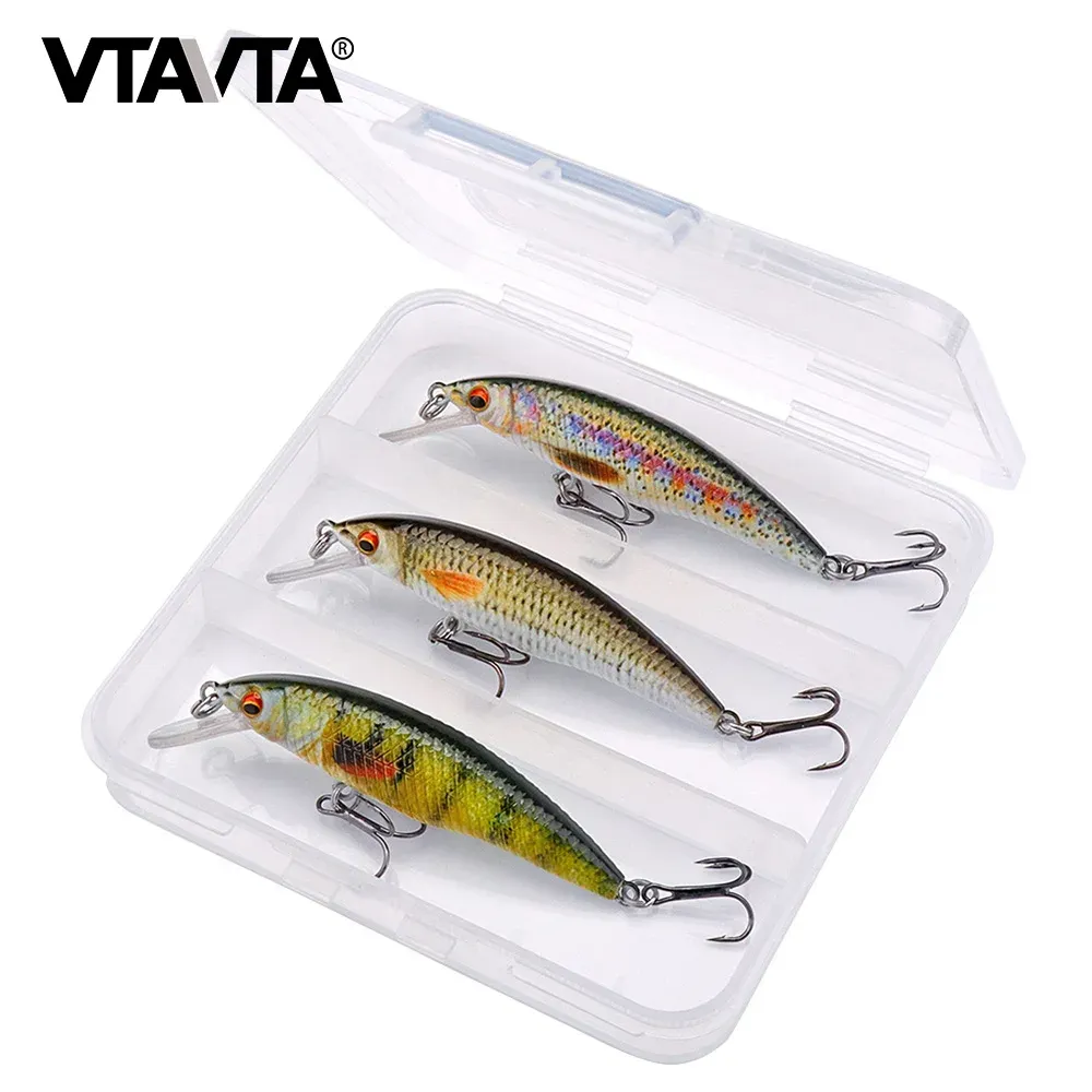 Lures VTAVTA 3pcs/Box 6g 70mm Minnow Fishing Lure Set Of Wobblers For Pike And Perch Floating Minnow Lures Artificial Bait Crankbait