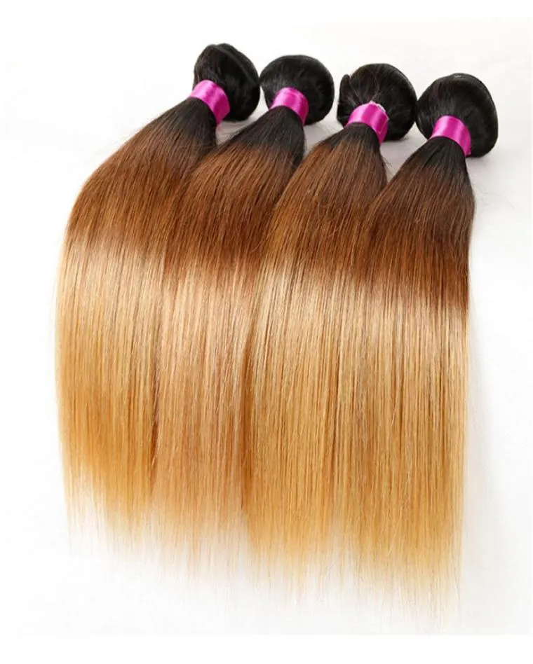 Ombre Straight Hair Weaves Malaysian Indian Peruvian Brazilian Virgin Hair Bundles Human Hair Bundles 1b27 1b99j 1b427 1b305760567