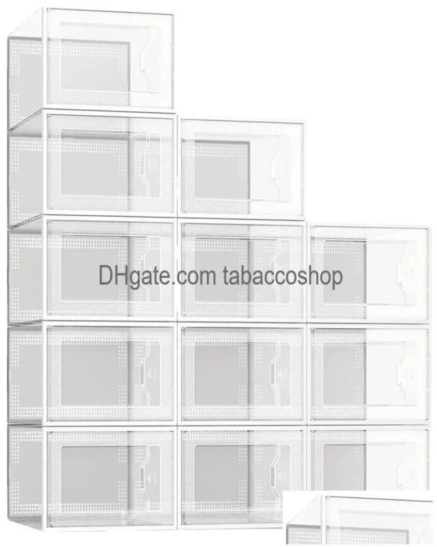Opbergdozen Bakken Schoen Doorzichtig Plastic Stapelbare Organizer Voor Kast Opvouwbare Schoenen Containers Houders Drop Delivery Huis Tuin H8219200