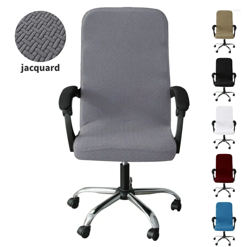 Housses de chaise T Jacquard housse de bureau siège d'ordinateur élastique anti-dérapant housses de jeu lavable Anti-poussière chaises étui maison