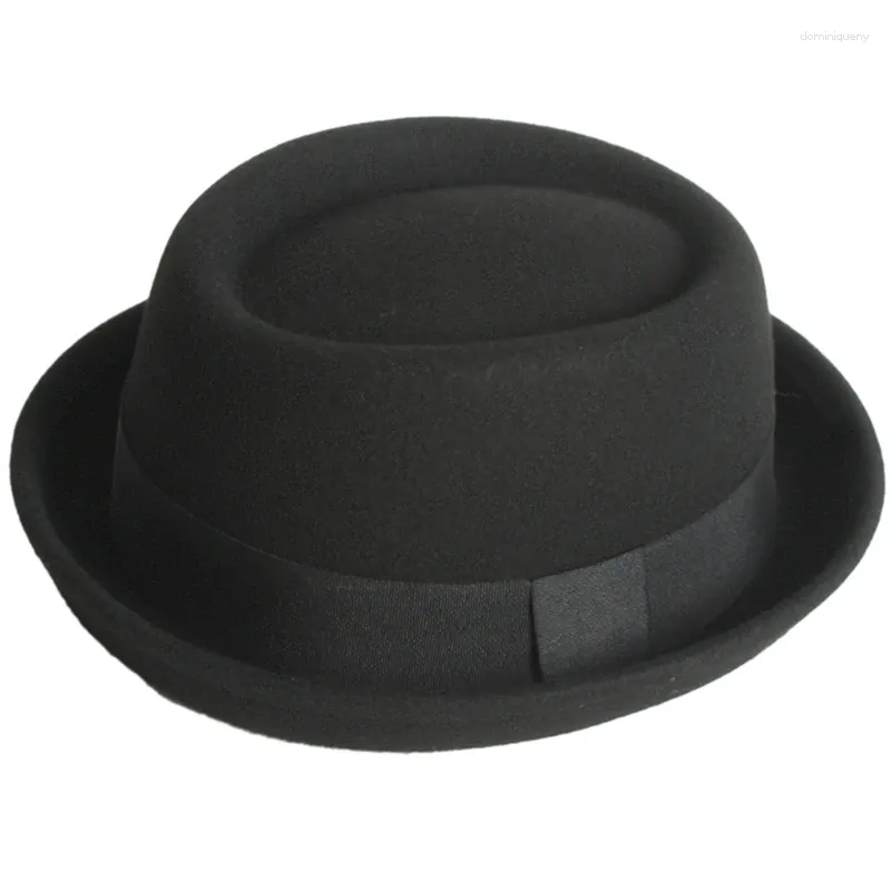 Basker västra fedora för män kvinnor unisex bär vintage topp hatt fast färg