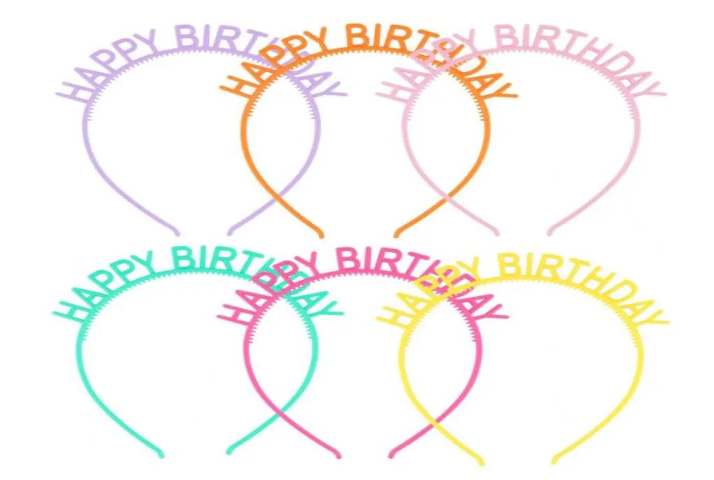 Happy Birthday Headbands Boy Girl Adults Tiara Crown Letter Hairband Party Headwear Hair Hoop Headpieces Plastic Candy Colors2144435