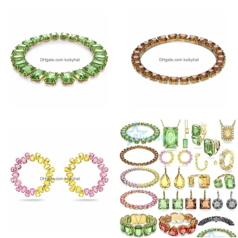 Scatole per gioielli Display 2022 Tendenza estiva Gioielli da donna Cristallo Millenia Bracciale Collana Orecchini Set Donna Consegna gioielli Ebreo Dhbvm