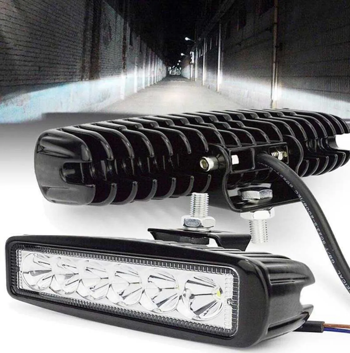 18w 6 LED Car Work Light Faretto ad alta luminosità Universale Offroad Automobile Truck Driving Nebbia Fari DRL Lampada di guida 12V7758091