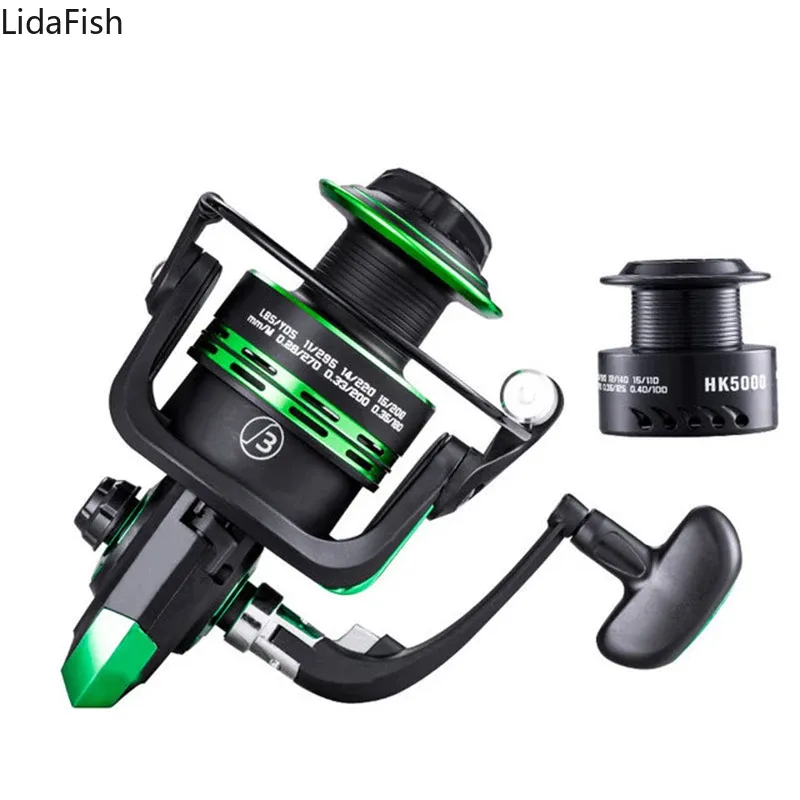 Reels 2023 High Speed Double Spool Spinning Fishing Reel 5.1:1/5.2:1 Gear Ratio Carp Fishing Reels Left/Right Hand Fishing Reel Wheels