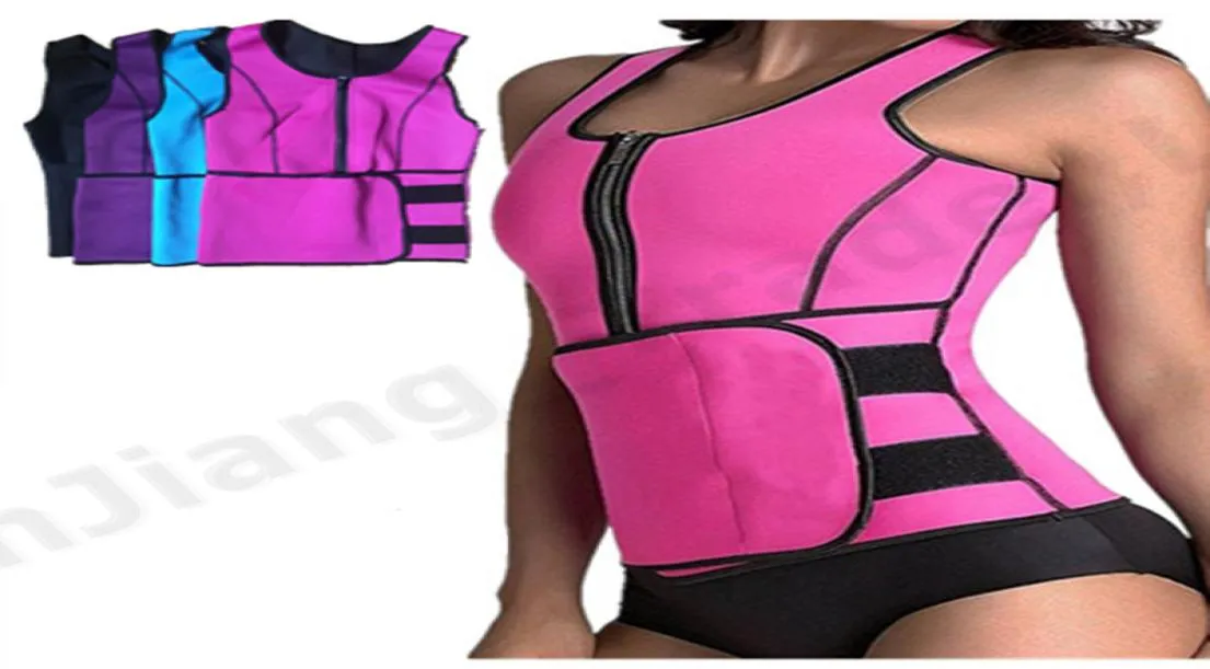 Dames Body Shaper Dames Afslankvest Thermo Fitness Trainers Neopreen Sauna Warmte Vest Verstelbare Taille Riem Body Rits Shapewea2641984