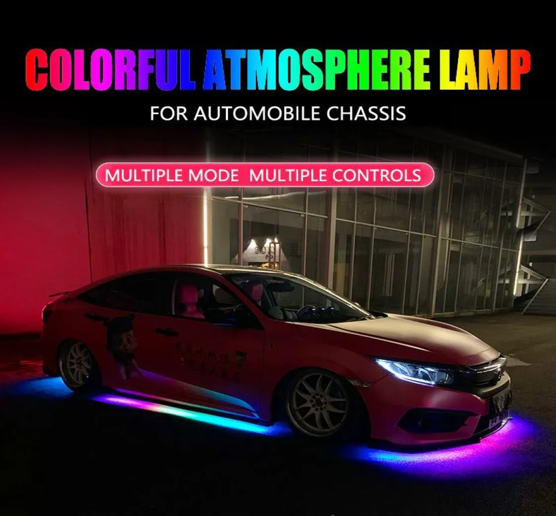 Niscarada RGB Multicolor Flexible Flowing Car LED Light Underglow Underbody Waterproof Automobile Chassi Neon Atmosphere Interior6751238