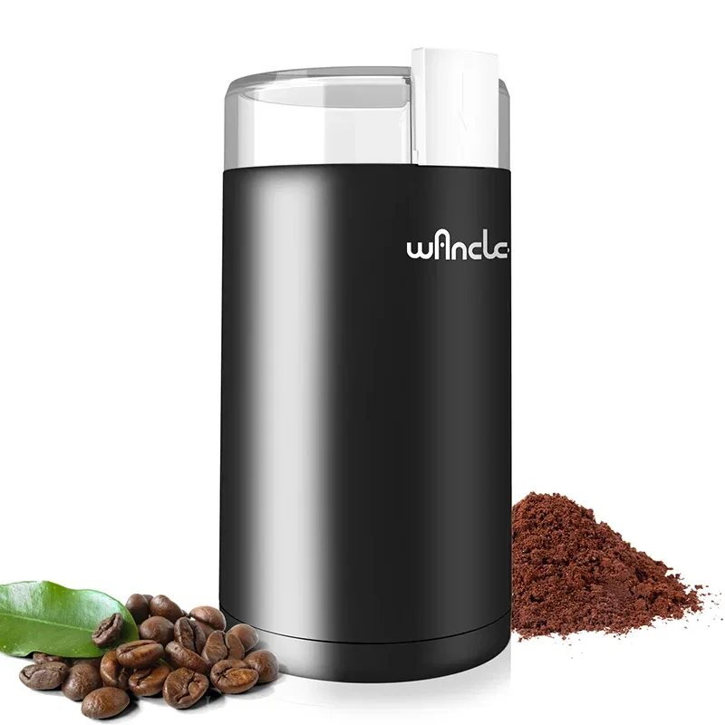 Verktyg kaffekvarnar elektriskt rostfritt stålblad kryddkvarn hushåll kaffebönkvarnmaskin med ren borste 120/220V