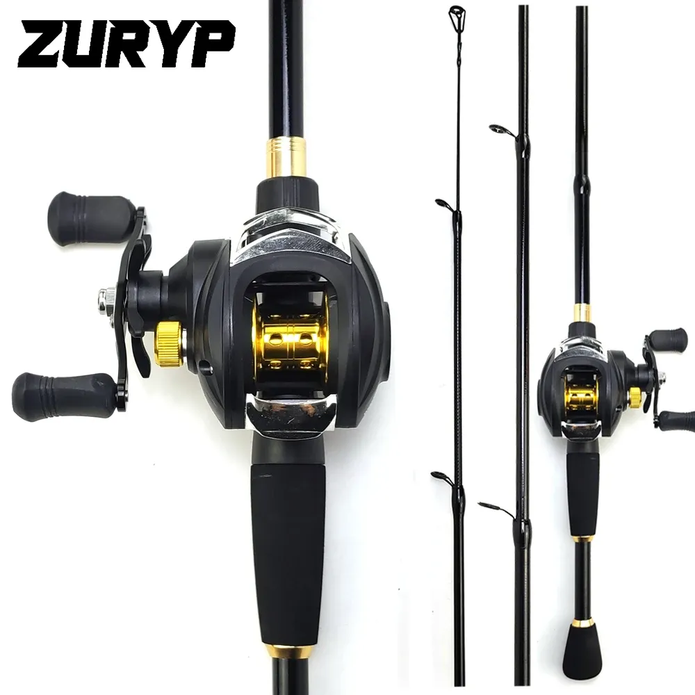 Combo ZURYP New Fishing Rod Reel Combo Portable 1.8M 2.1M 2.4M Lure Fishing Rod and Baitcasting Reel Set