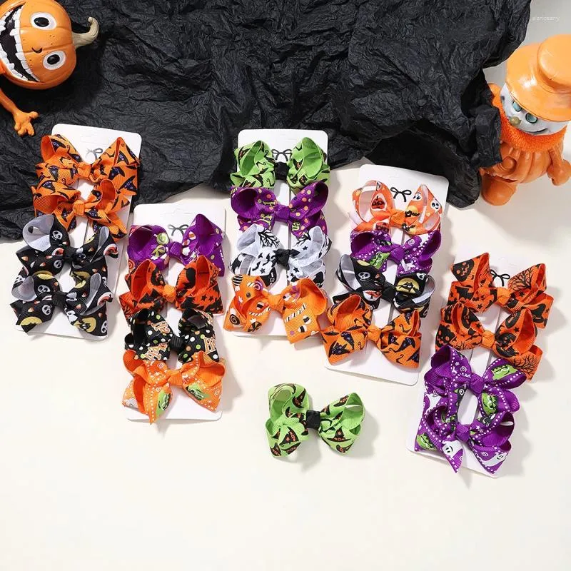 Haarschmuck 4 Teile/satz Nette Halloween Bogen Clip Mode Kinder Mädchen Haarnadel Party Dekoration Barrettes Baby Geschenk Großhandel