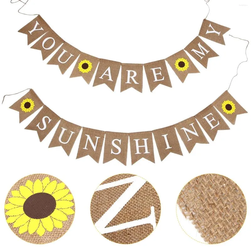 Party Decoration Birthday Banner for Baby Shower Hanging Spring Decor Wreath Linen Garland Frames Pos