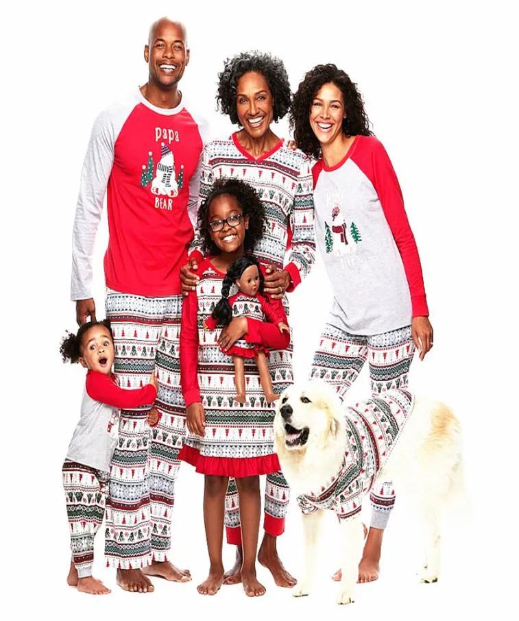 Familj Julpyjamas nyår Familj matchande kläder mamma far barn baby kläder set xmas snögubbe tryckt pajamas sleepw9648683