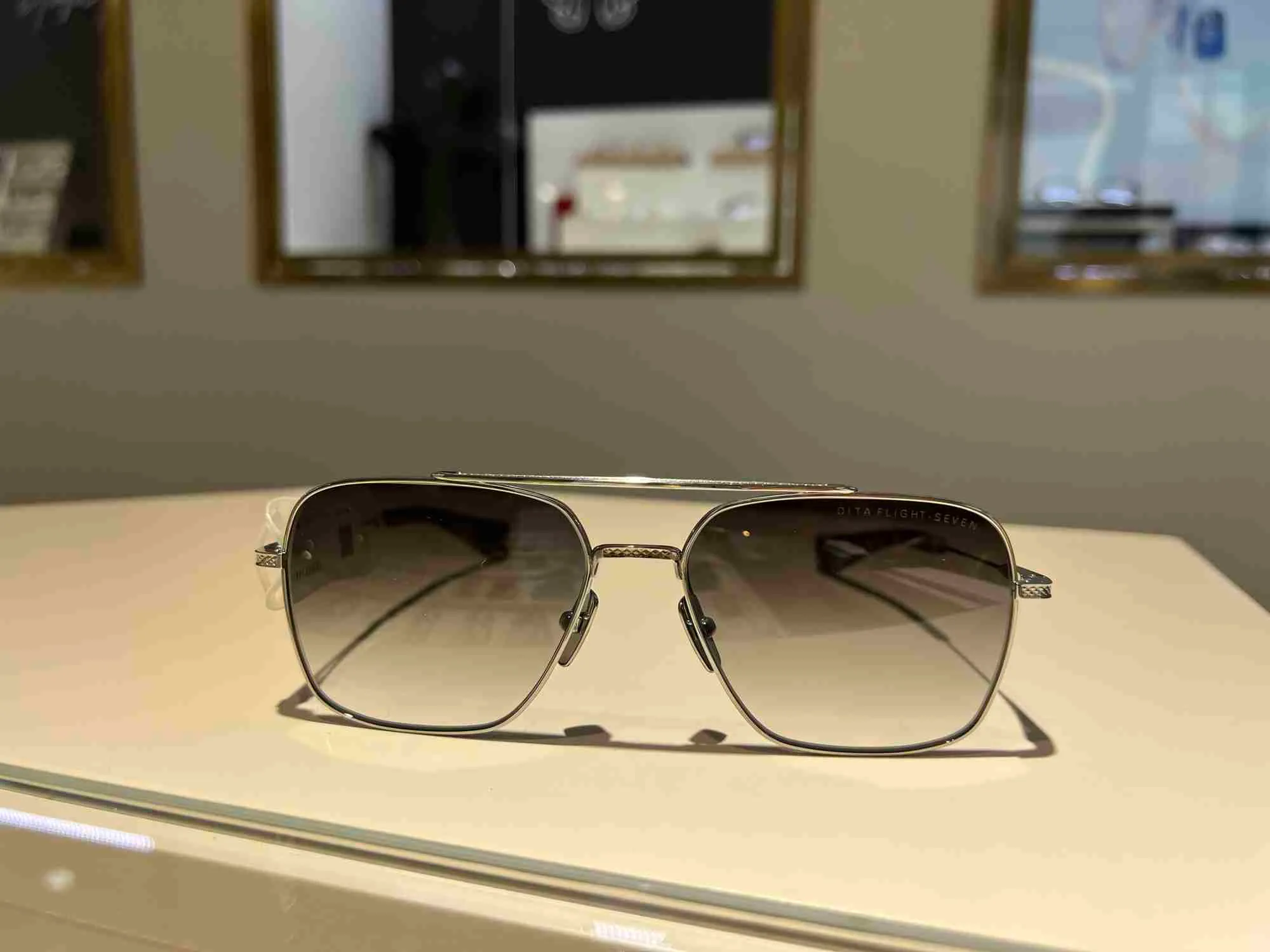 DITA Cat-Eye-Sonnenbrille, Designer, Herren, Damen, austauschbar, amerikanisch, DTX/DTS111, Johnsons gleicher Pilotenstil, Doppelstrahl, handgefertigt aus reinem Titan und